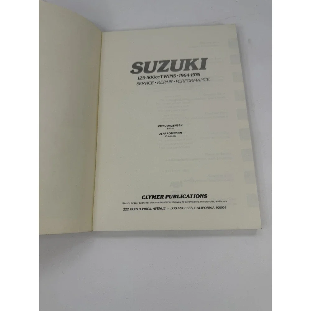 CLYMER Suzuki 125-500cc Twins 1964-1976 Service Repair Manual